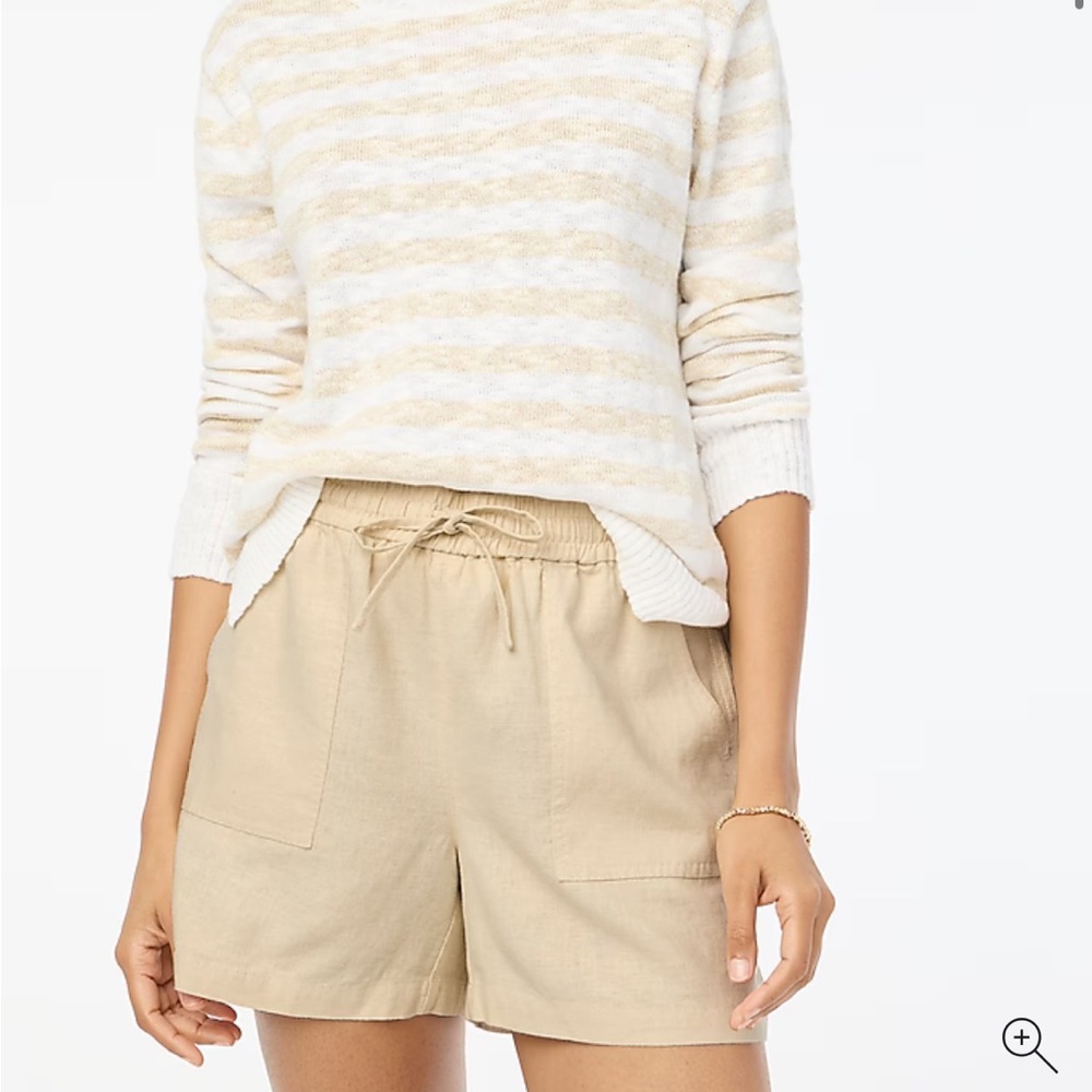 J Crew linen blend drawstring shorts - dusty ivory
